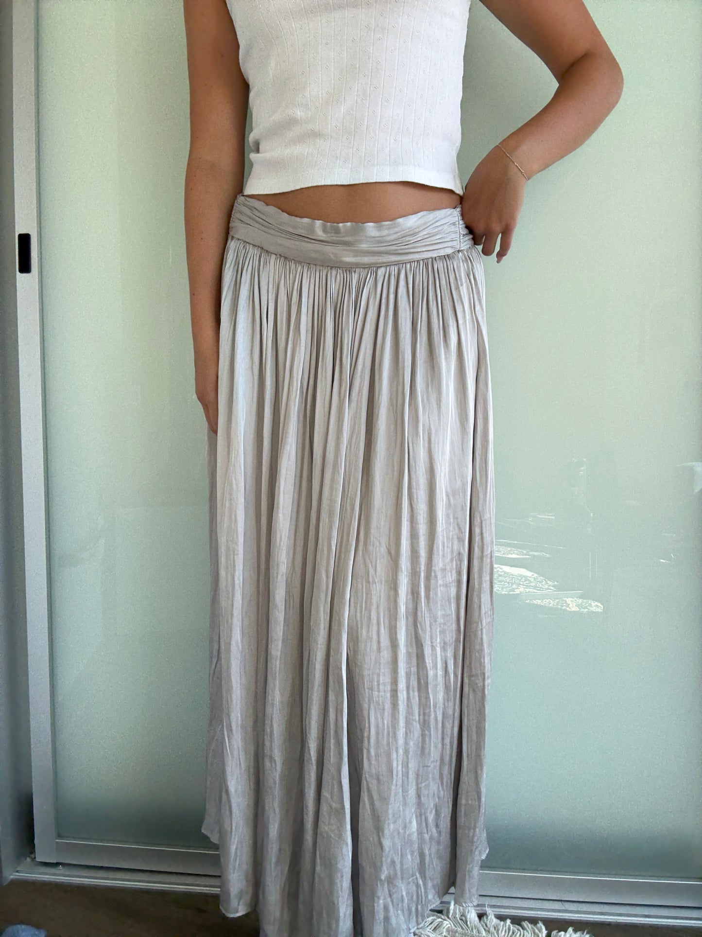 Silver Silk Princess Skirt