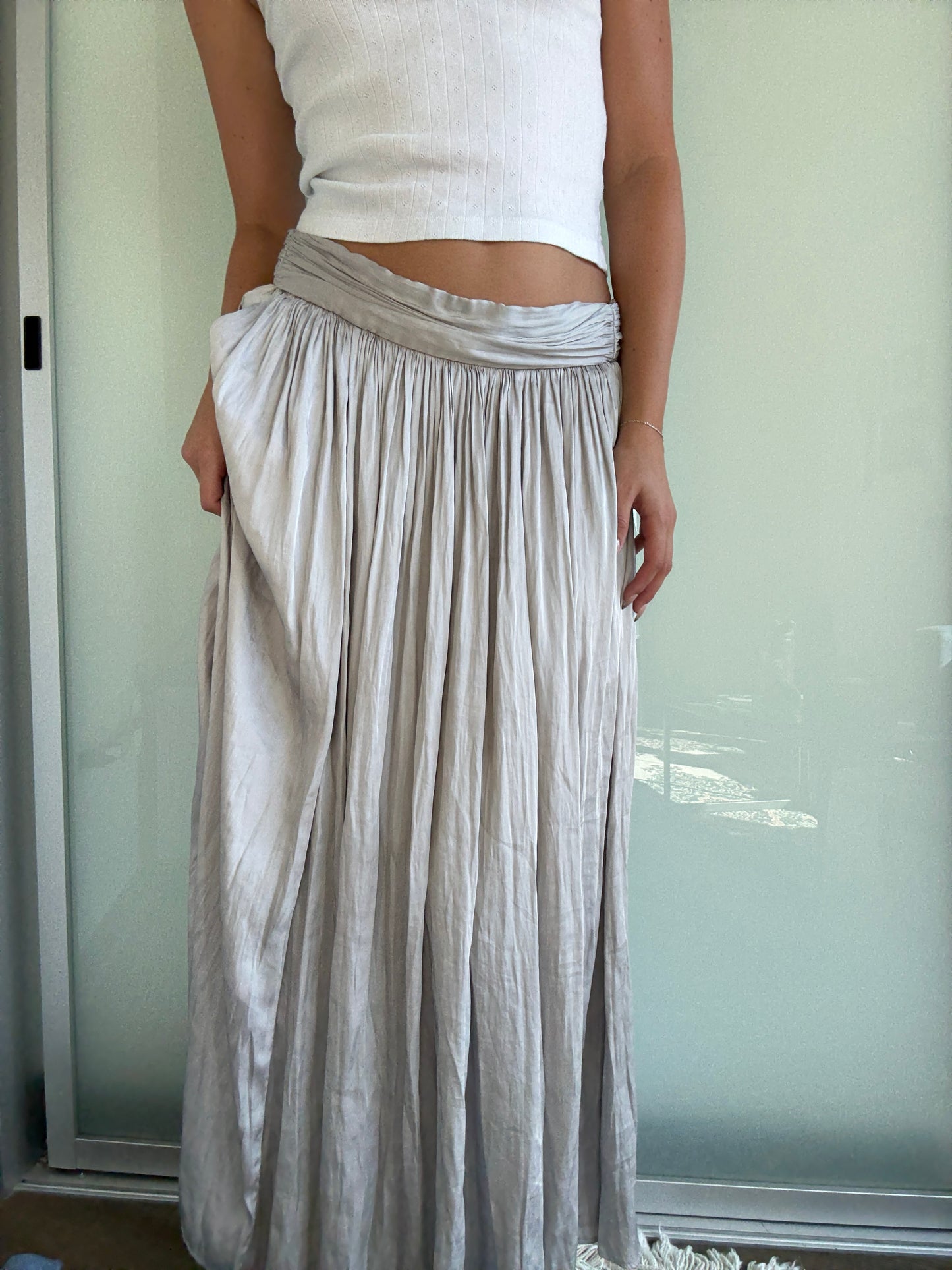 Silver Silk Princess Skirt