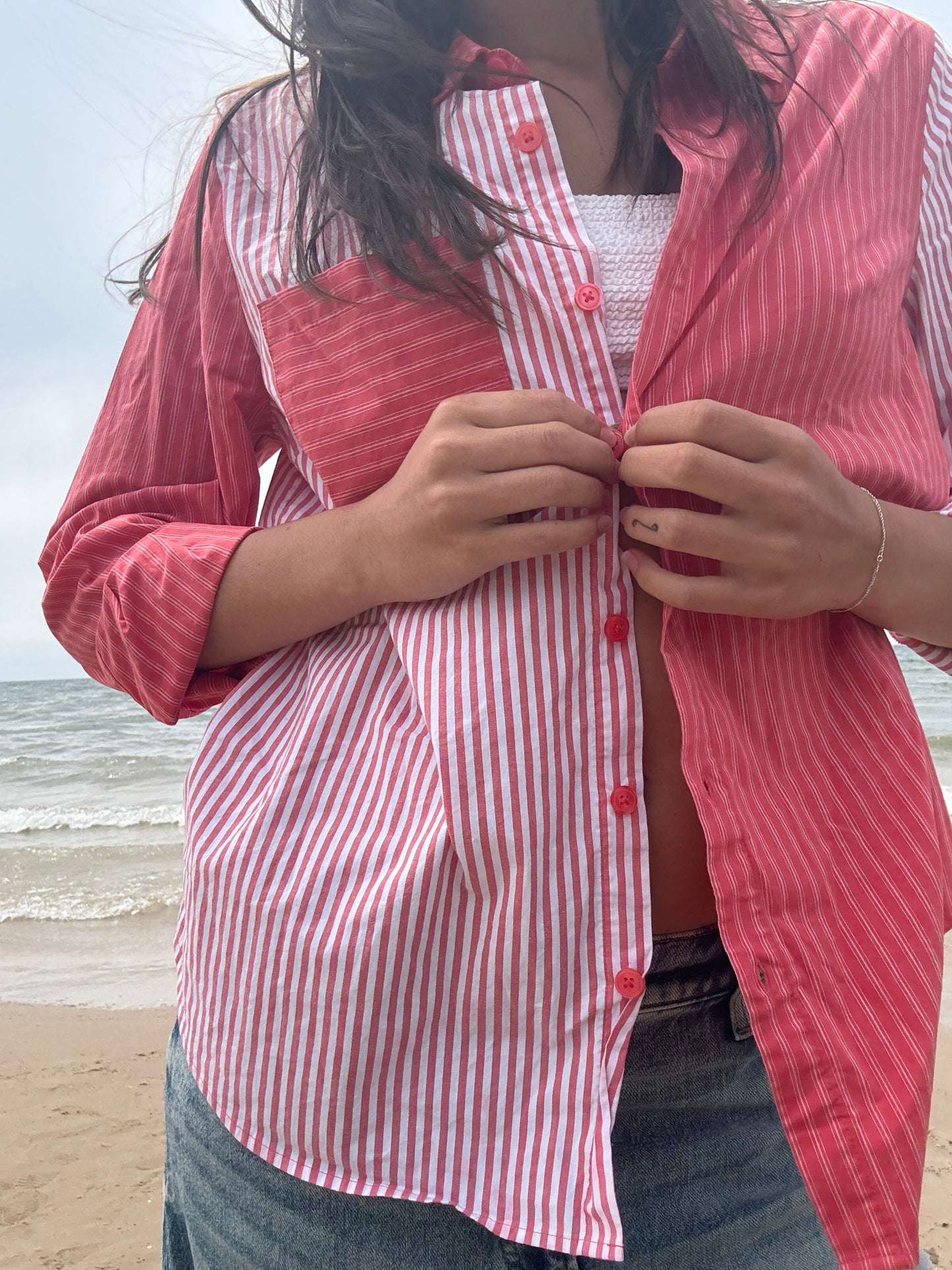 Two Pattern Button Up Shirt