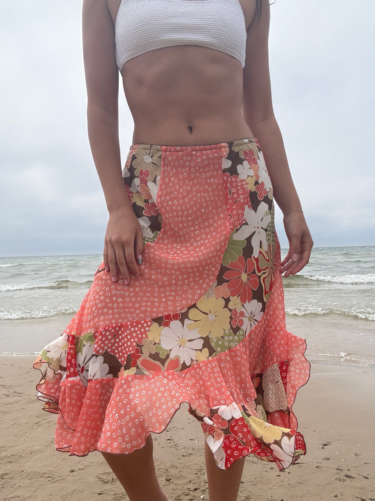 Vintage Fun Patterned Midi Skirt