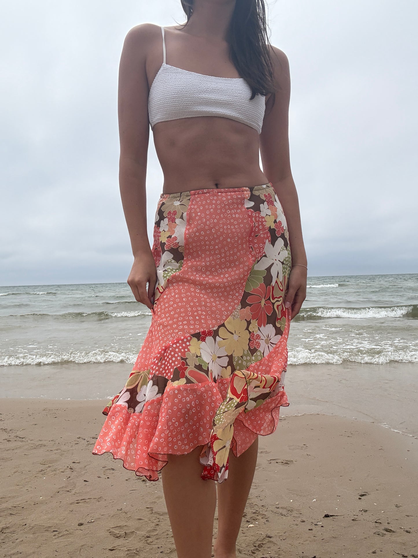 Vintage Fun Patterned Midi Skirt
