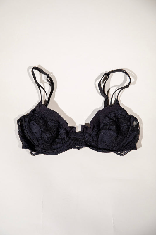 Vintage Victorias Secret Black Lace Bra