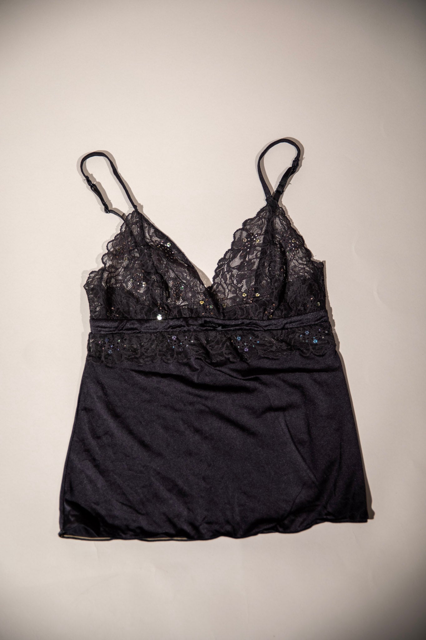 Sheer Lace Vintage Black Tank Top