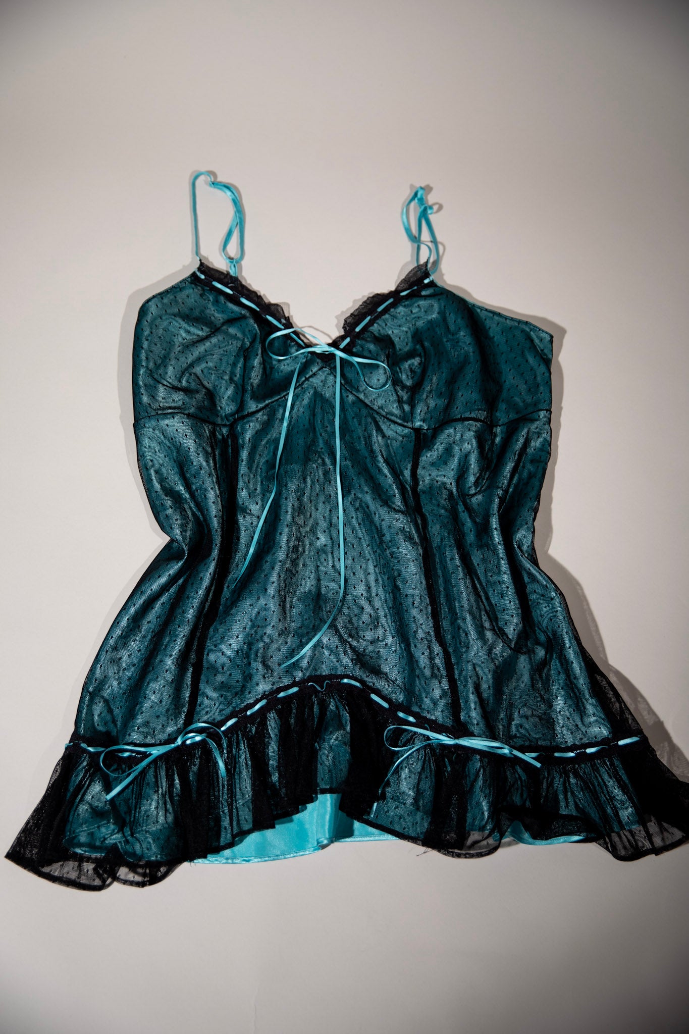 Vintage Blue and Black Slip Dress