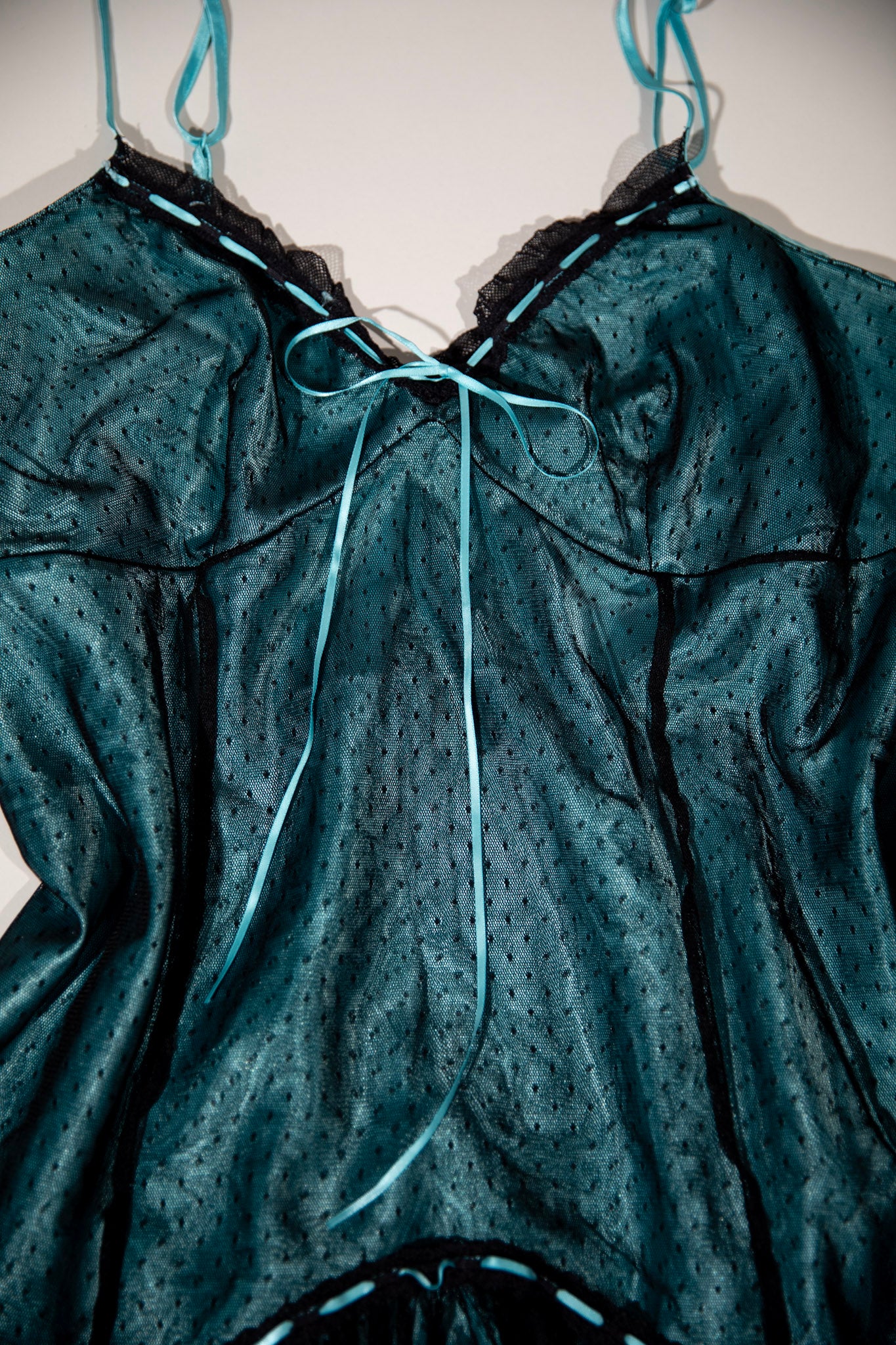 Vintage Blue and Black Slip Dress