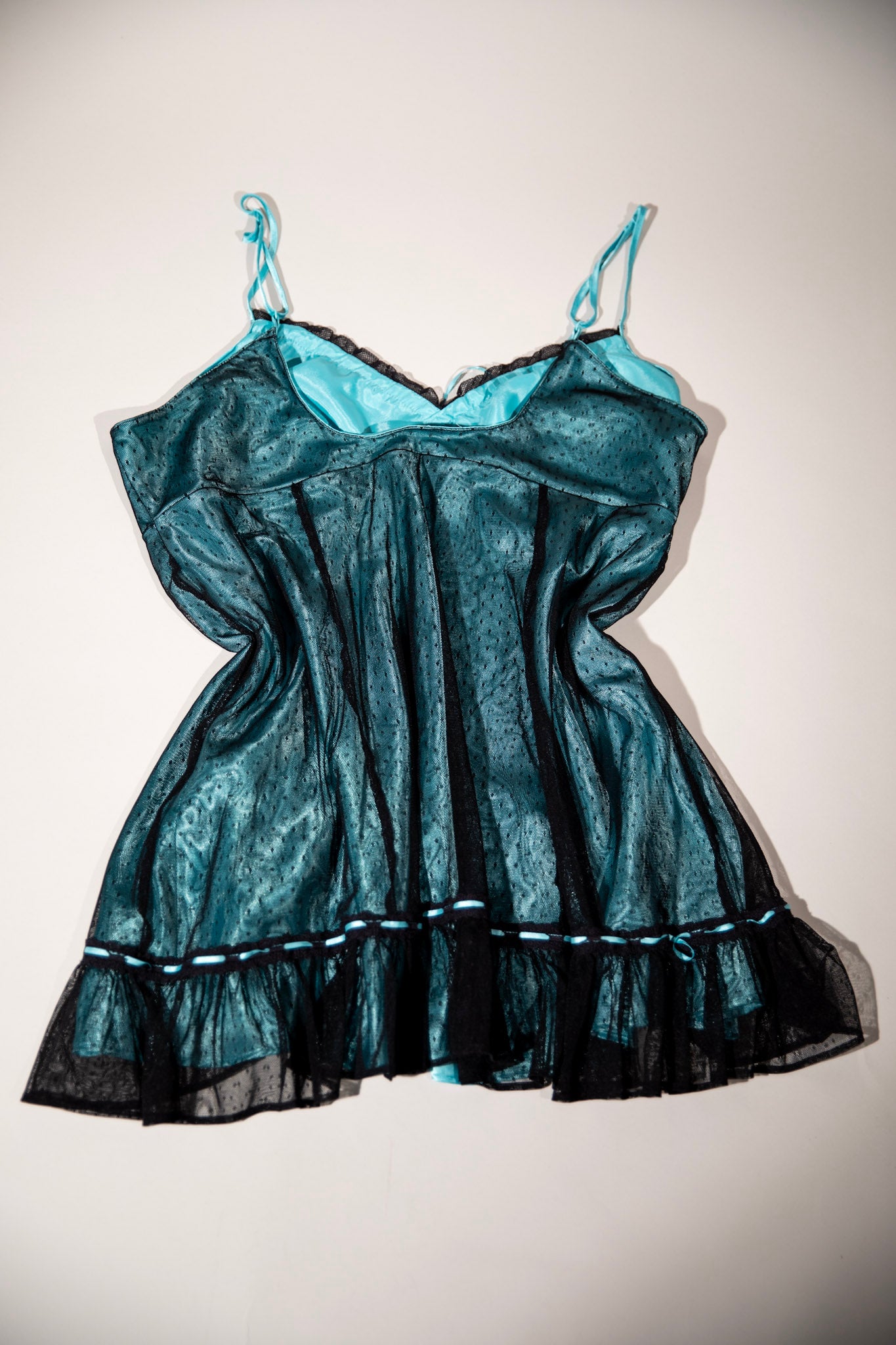 Vintage Blue and Black Slip Dress