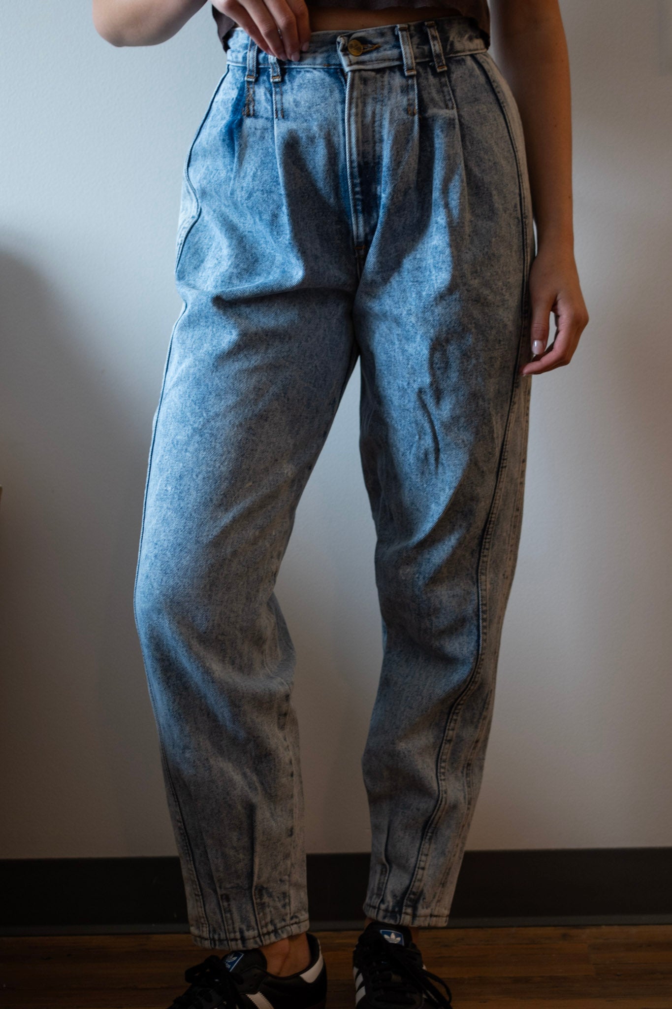 High Waisted Layered Stitch Jeans