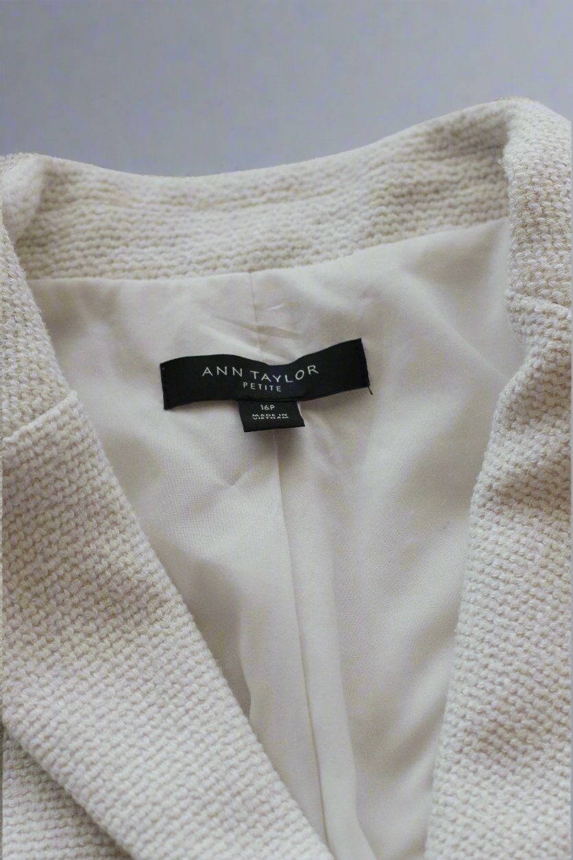 Anne Taylor Wool Cream Blazer
