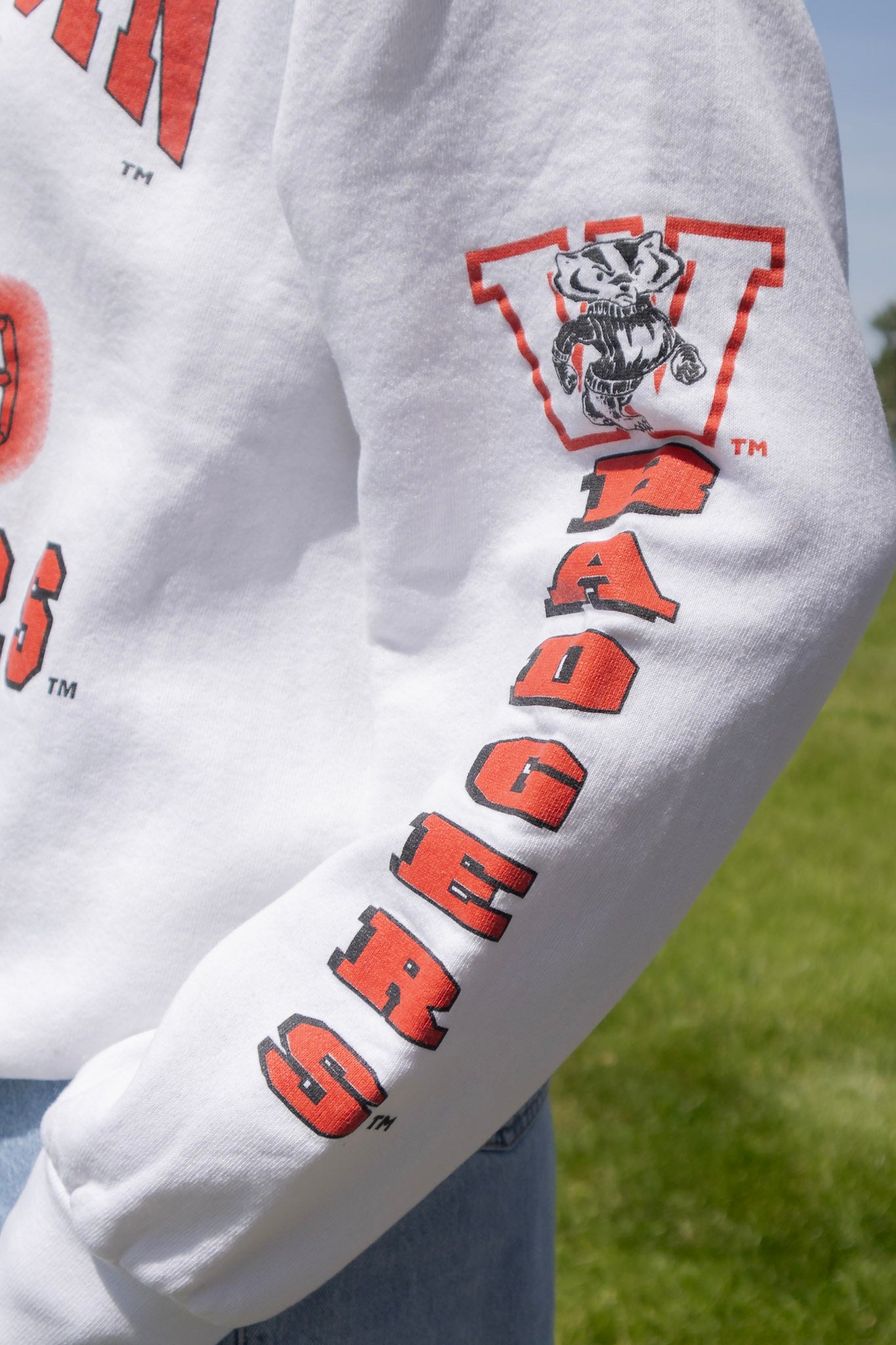 Vintage White Badger Crew Neck
