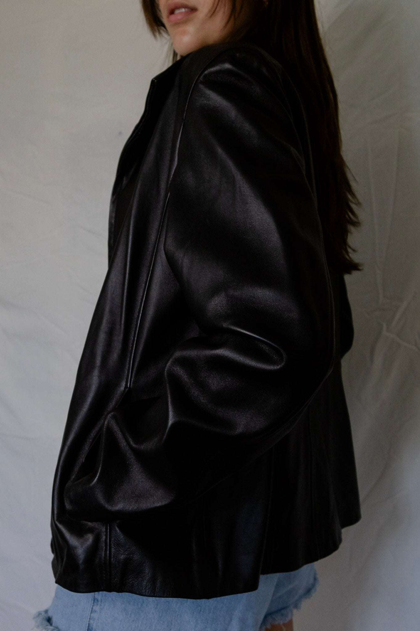 Vintage Leather Zip Jacket