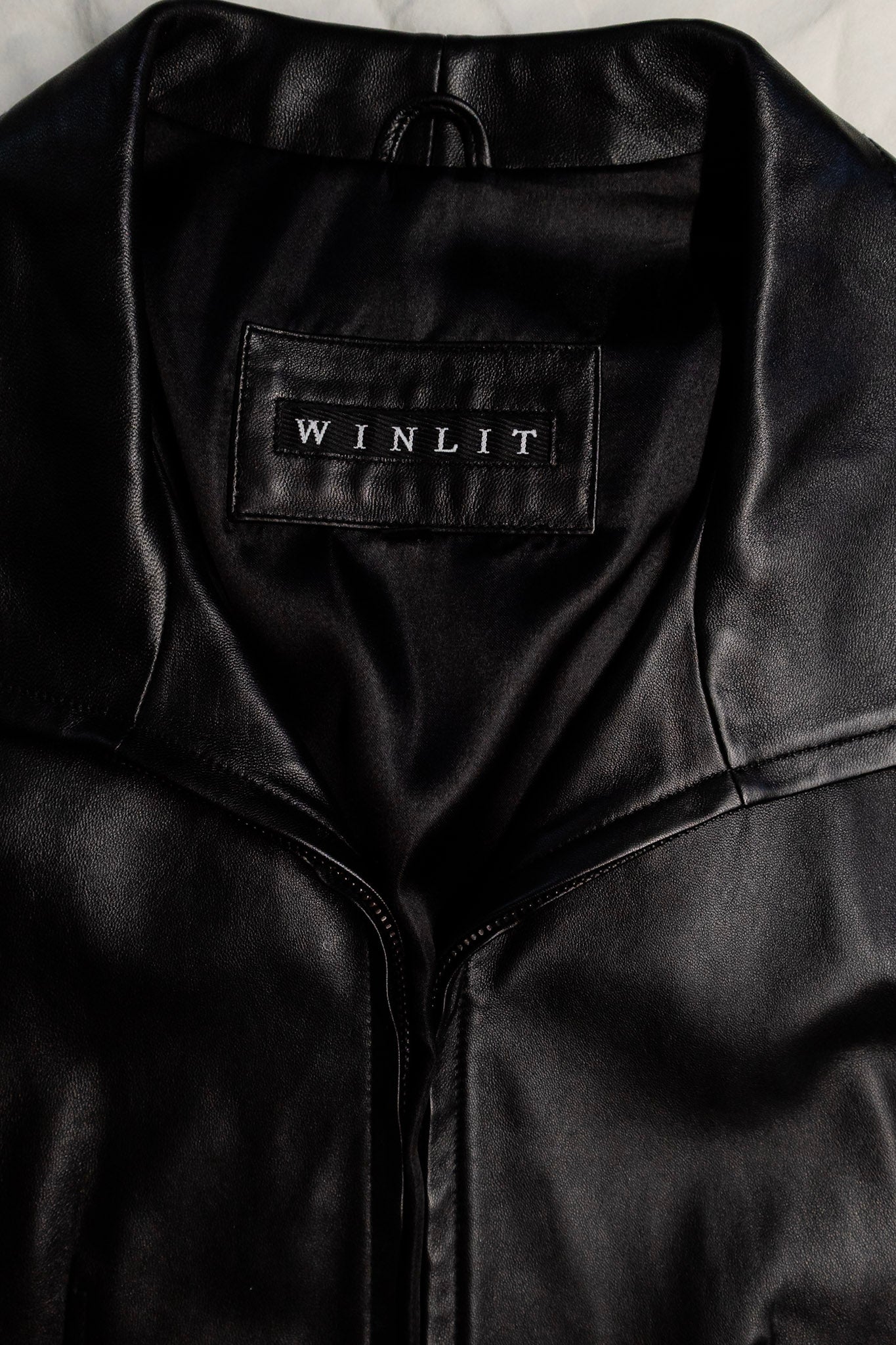 Vintage Leather Zip Jacket