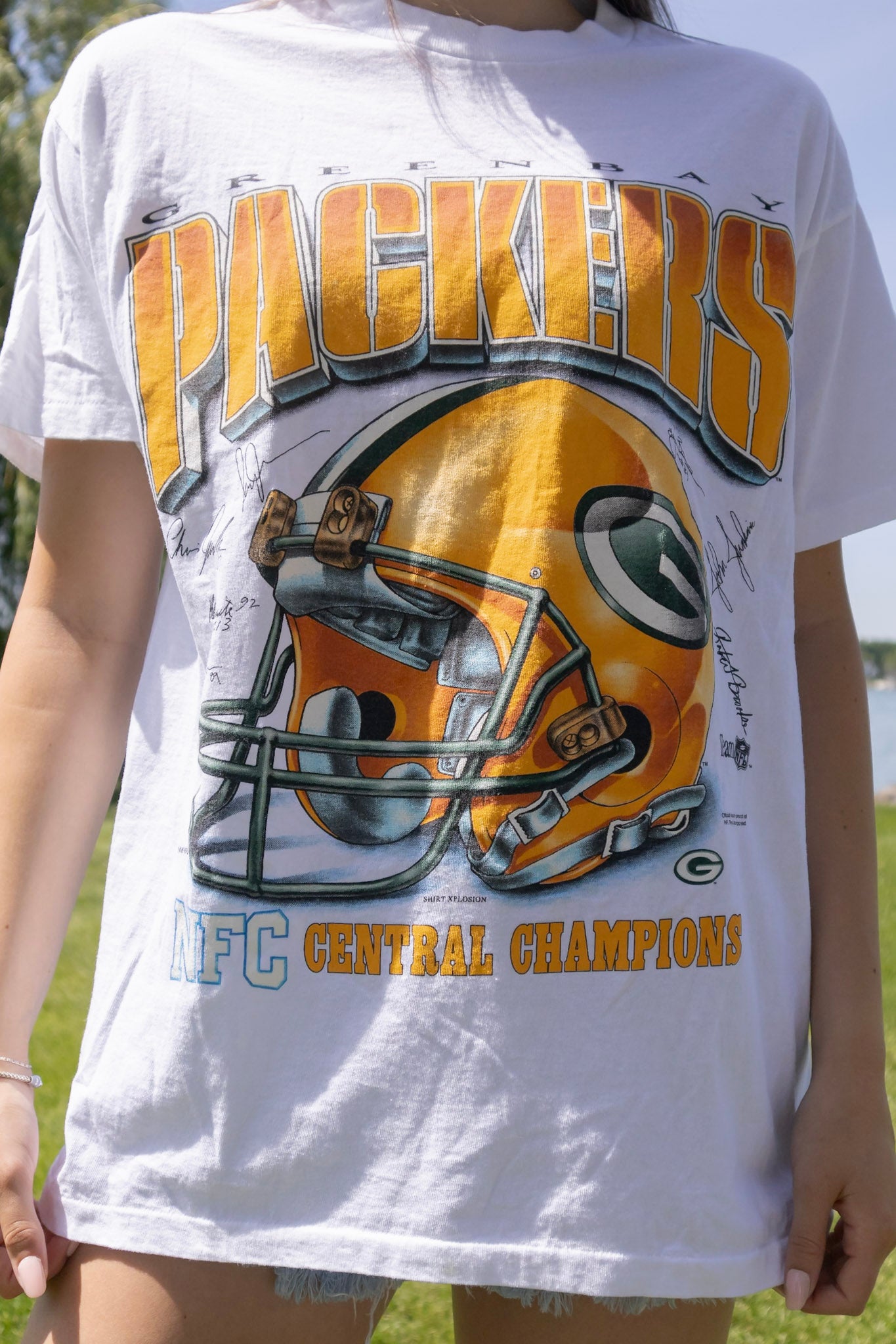 White NFL Packers Vintage Tee
