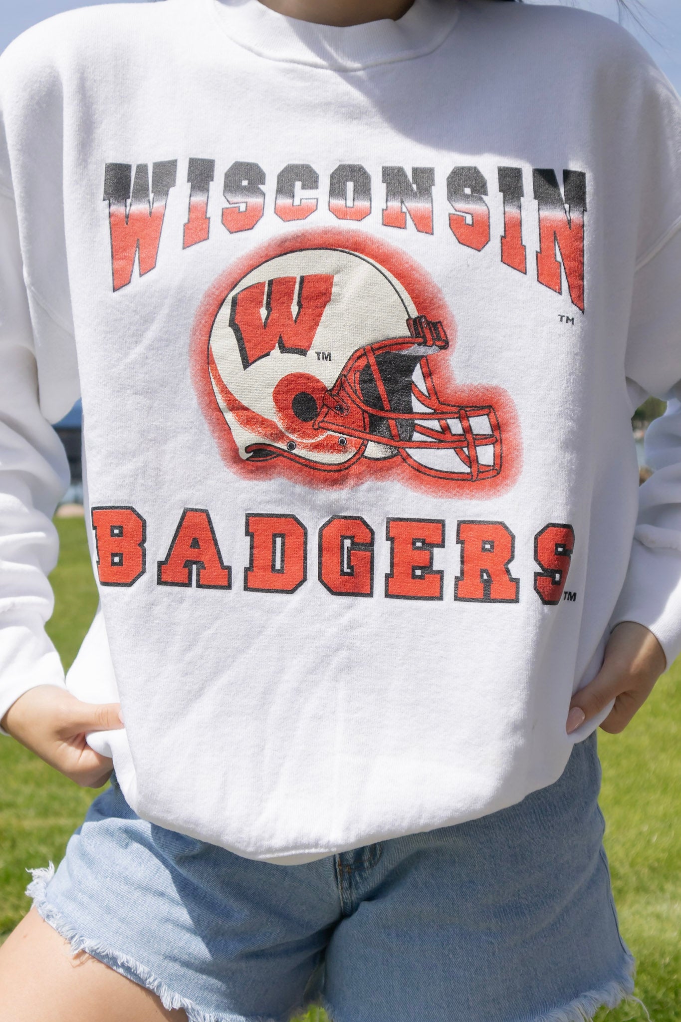 Vintage White Badger Crew Neck