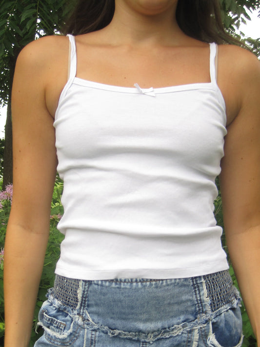 White Dainty Bow Tank