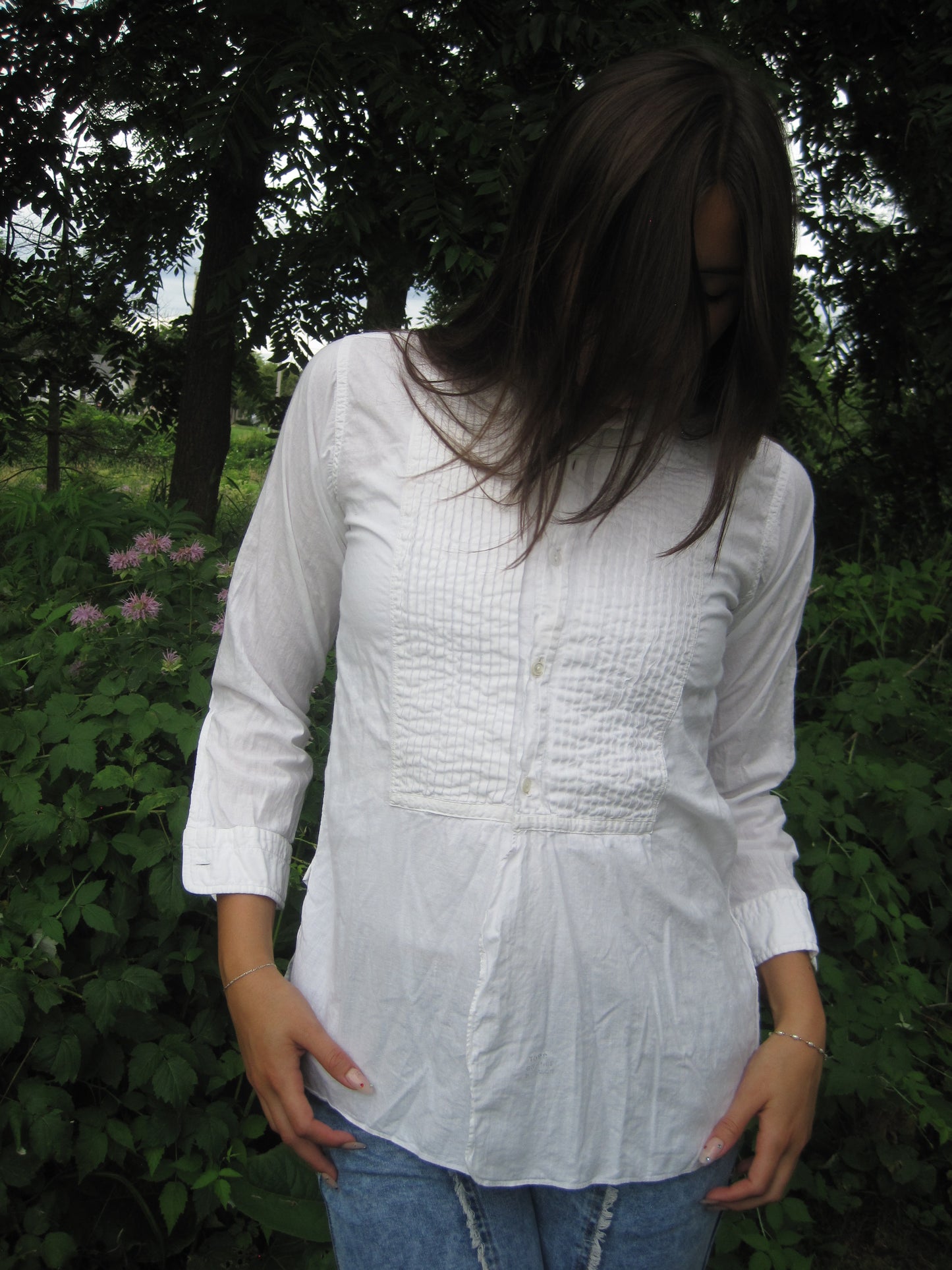 White Vintage Linen Blouse