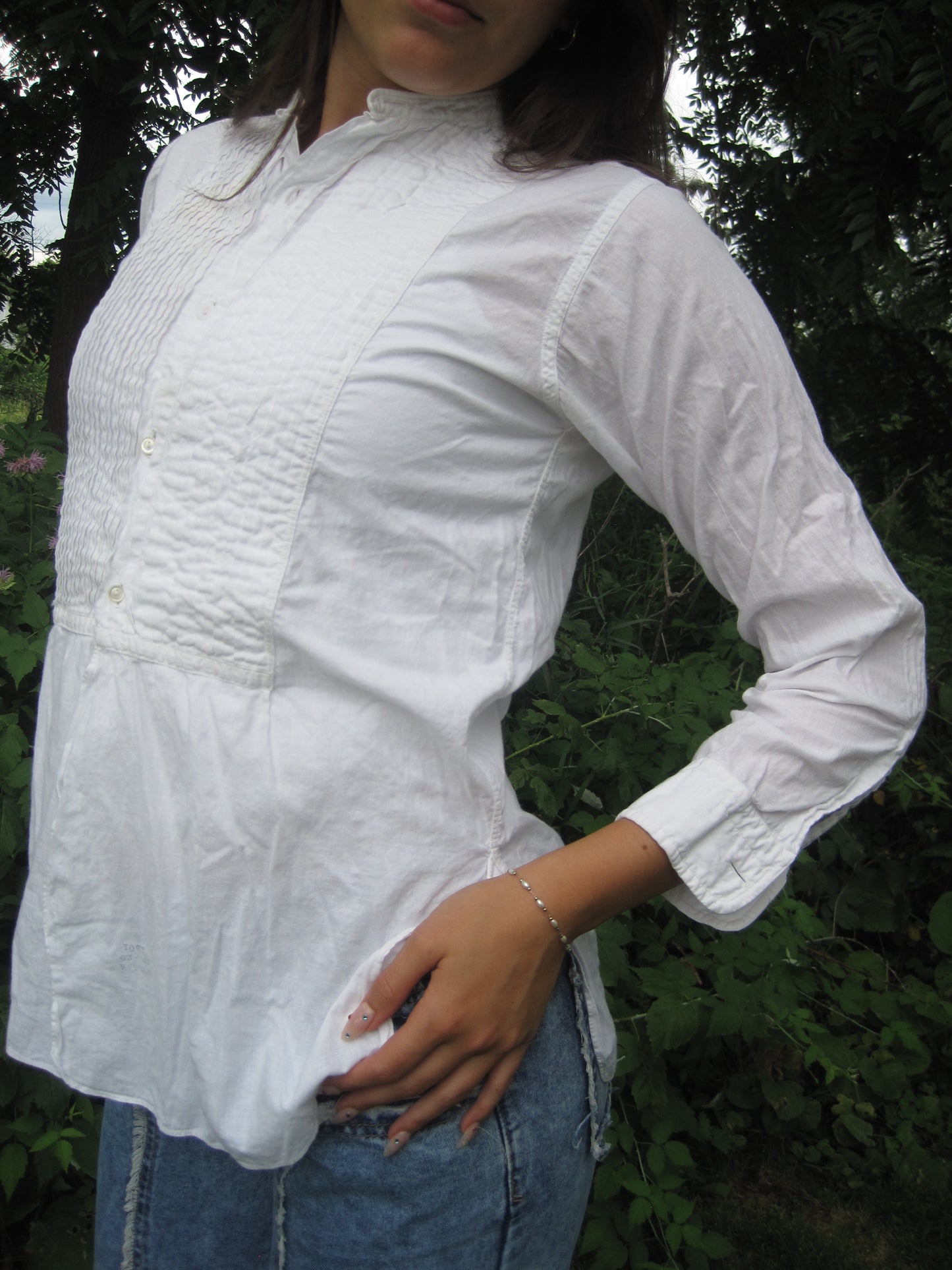 White Vintage Linen Blouse