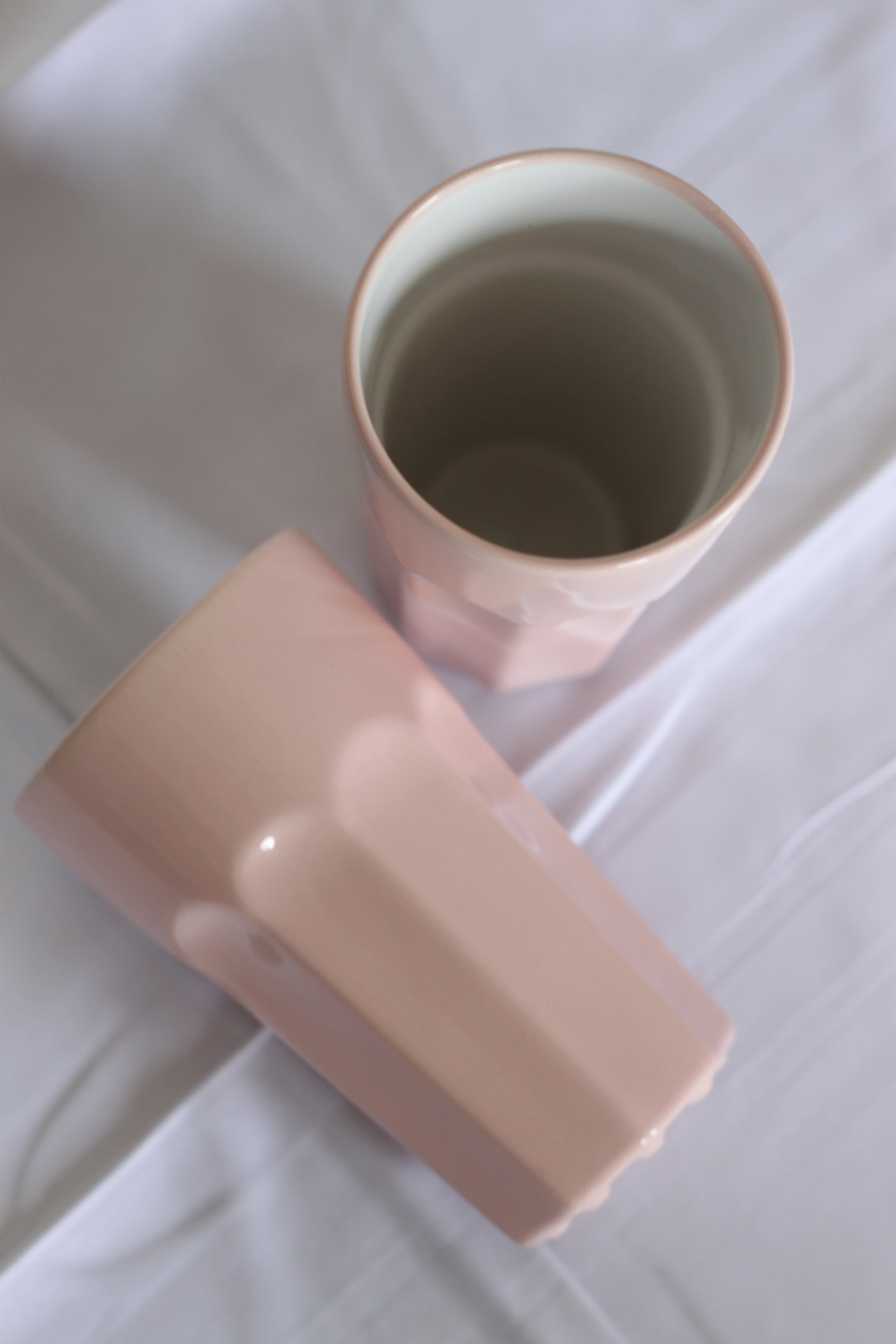 Pastel Pink Tall Ceramic Cups (set of 2)