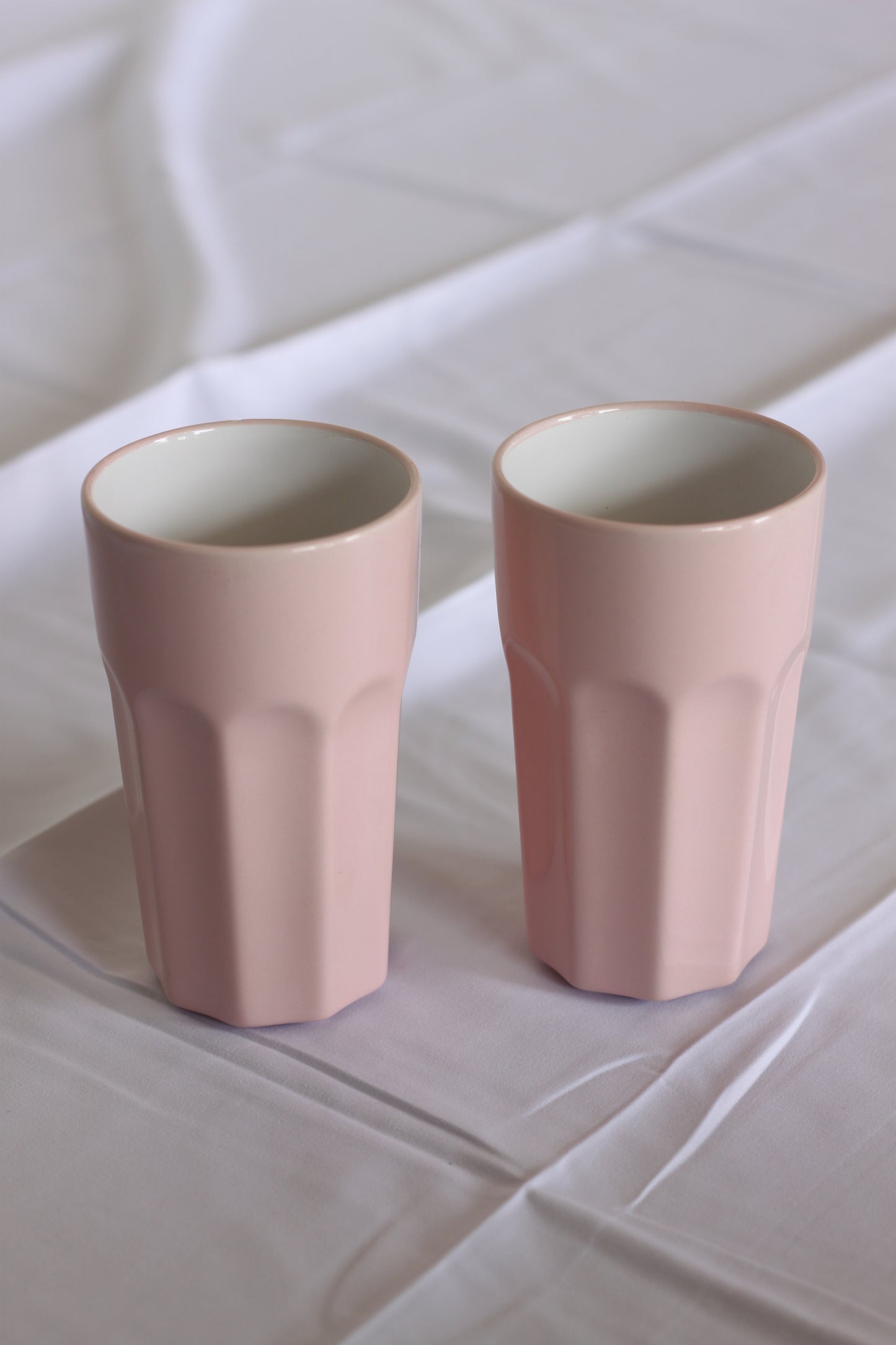Pastel Pink Tall Ceramic Cups (set of 2)