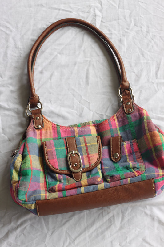 2000s Colorful Gingham Clasp Purse