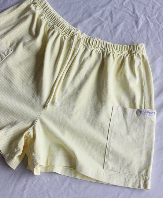 Soft Yellow Drawstring Summer Shorts