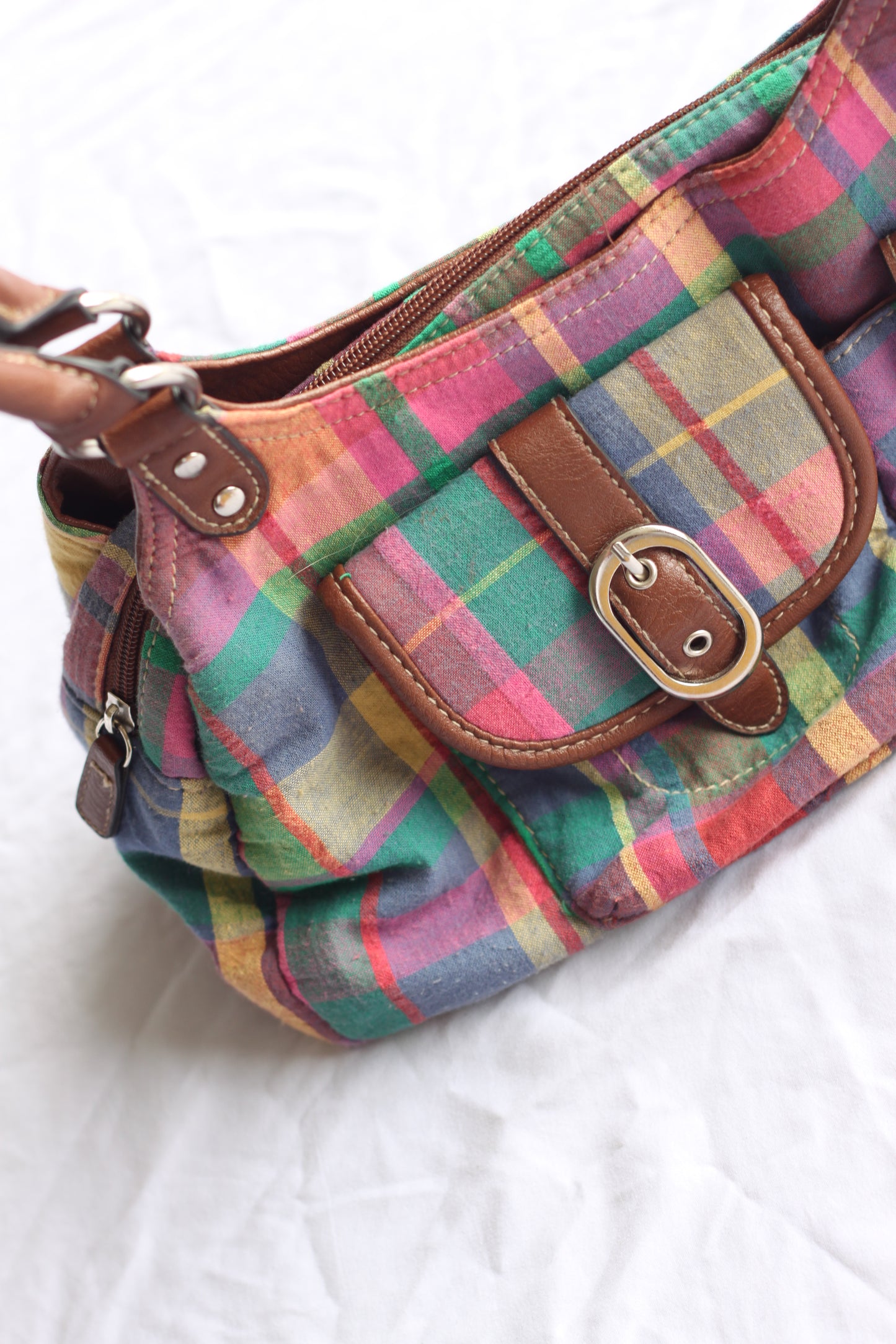 2000s Colorful Gingham Clasp Purse
