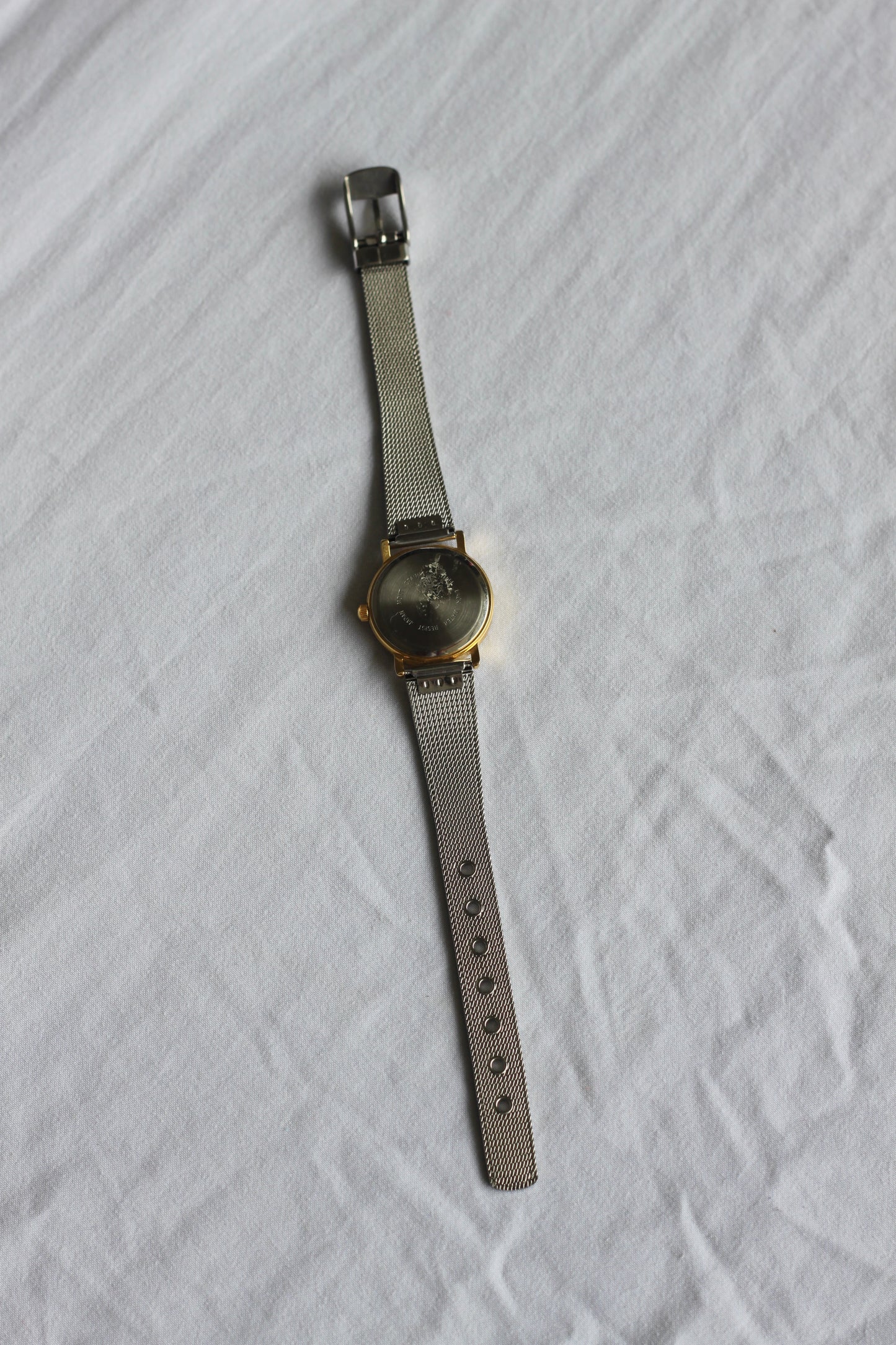 Mixed-Metal Quartz Belt Clasped Watch