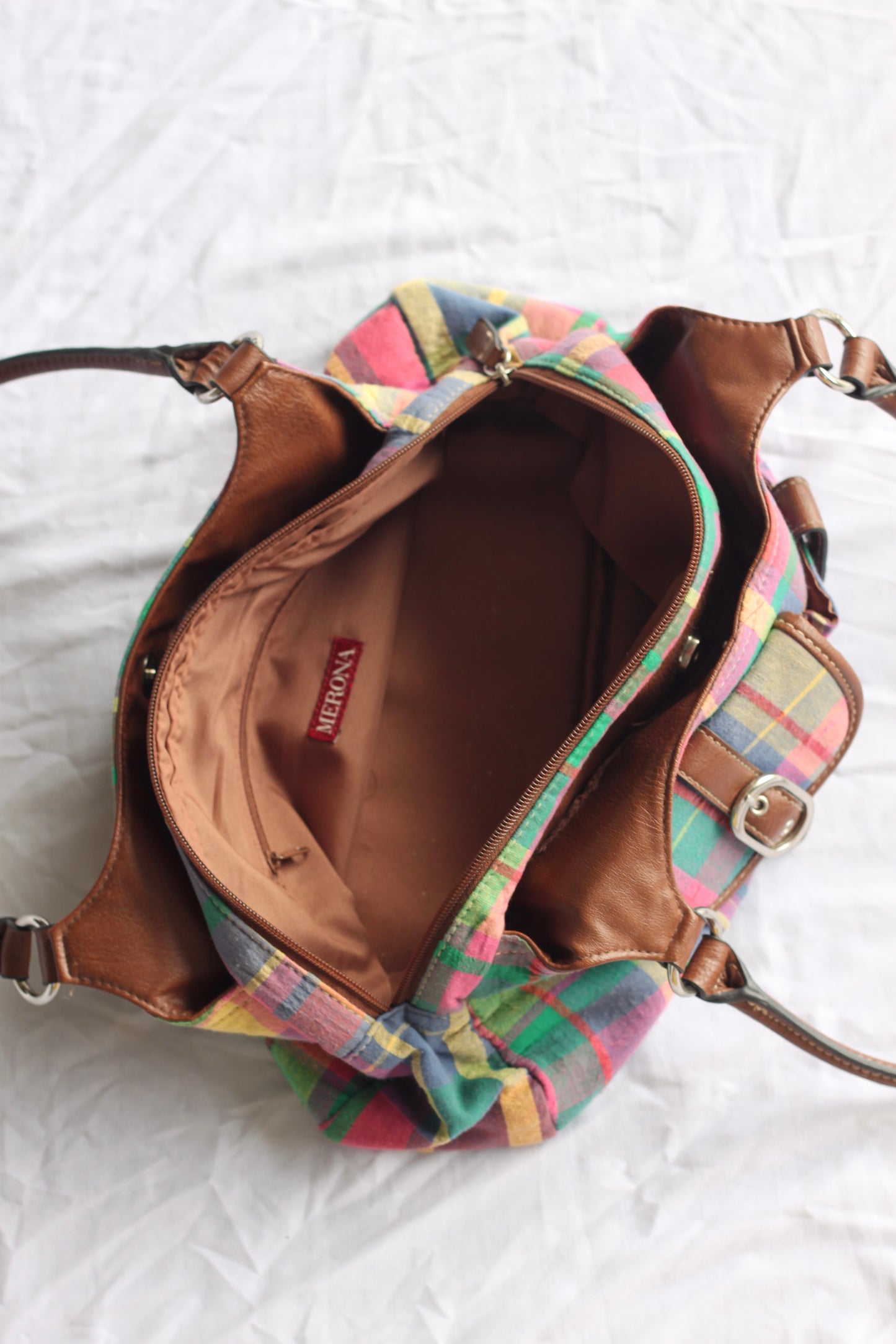 2000s Colorful Gingham Clasp Purse