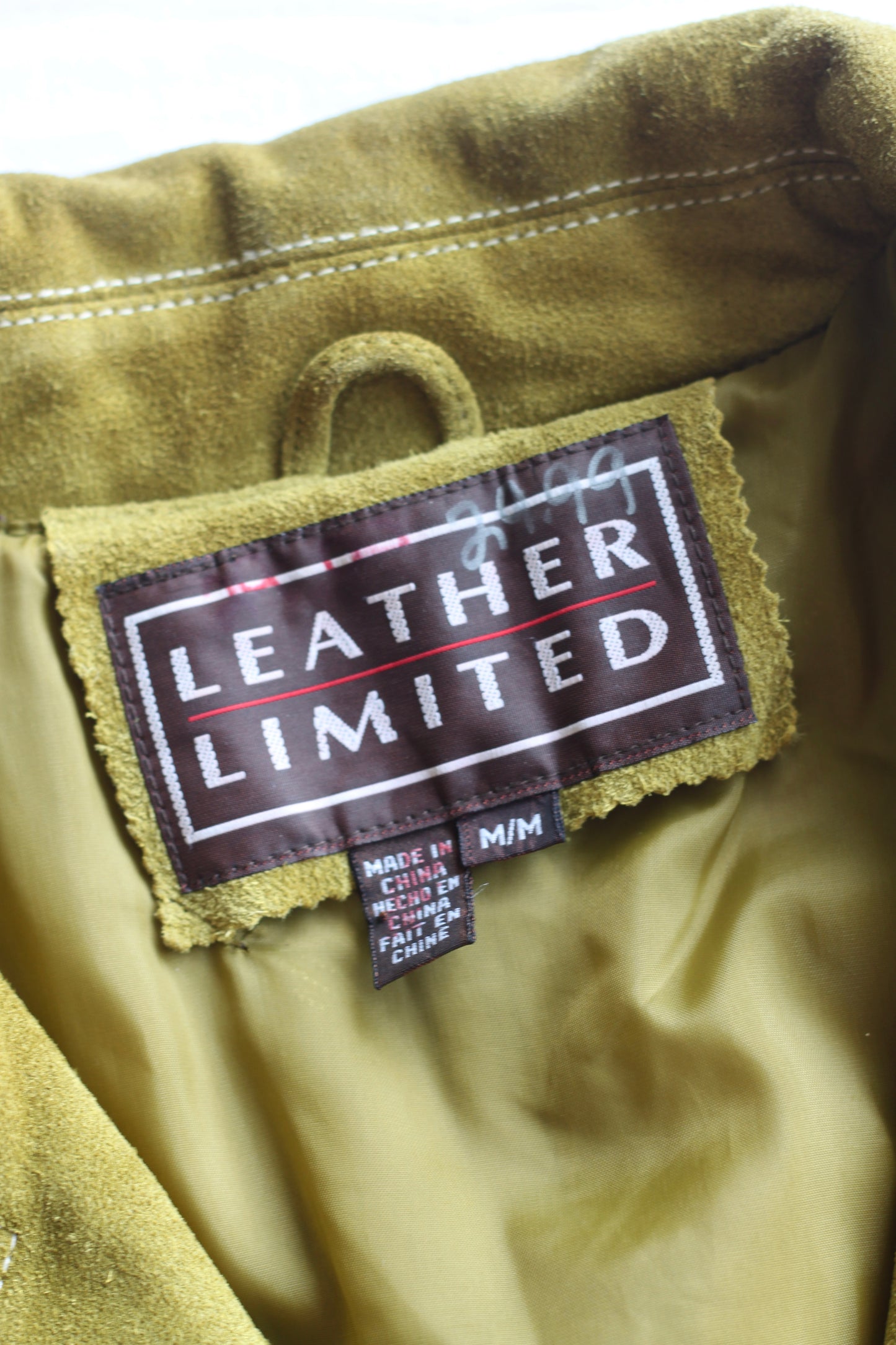 Olive Green Suede Button-Up Jacket