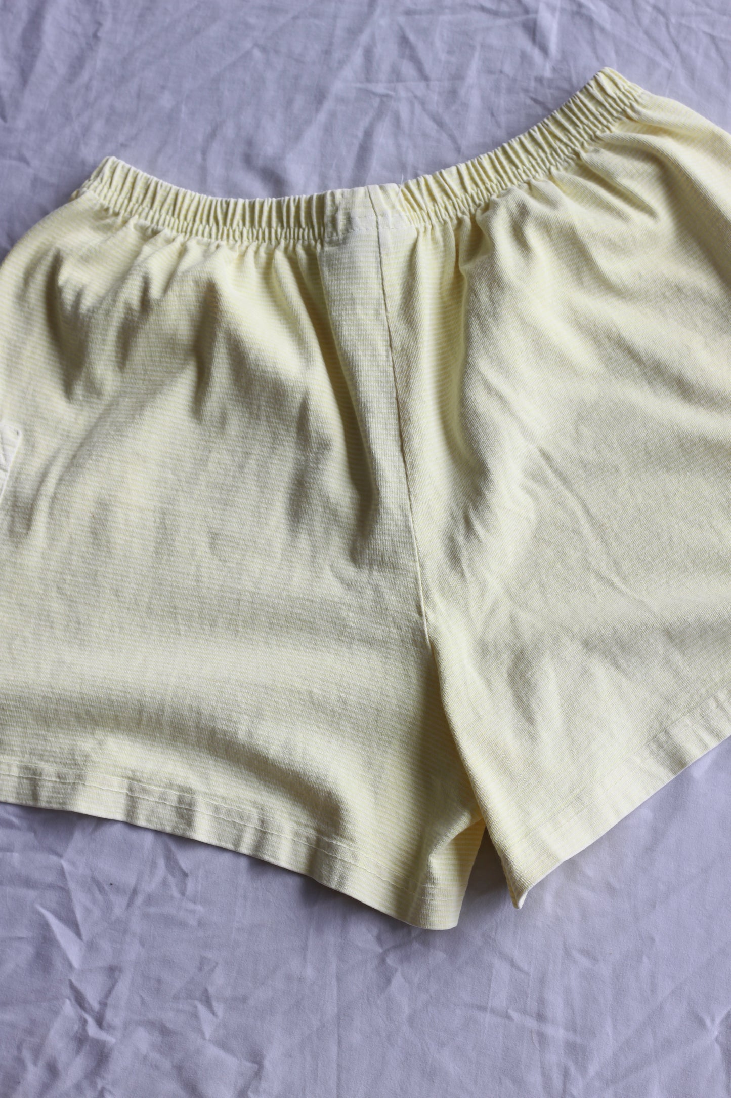Soft Yellow Drawstring Summer Shorts