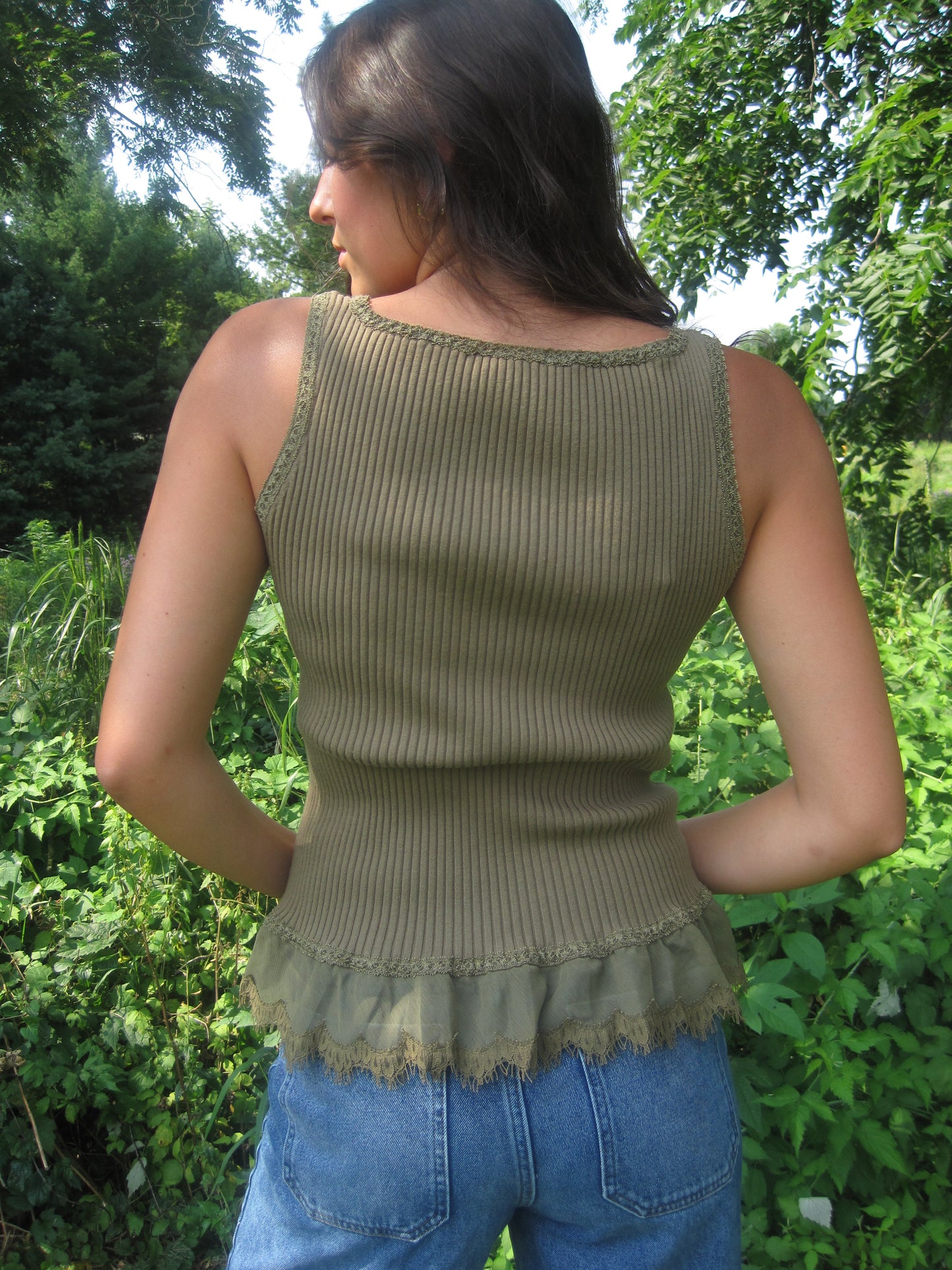 Army Green Lace Cami