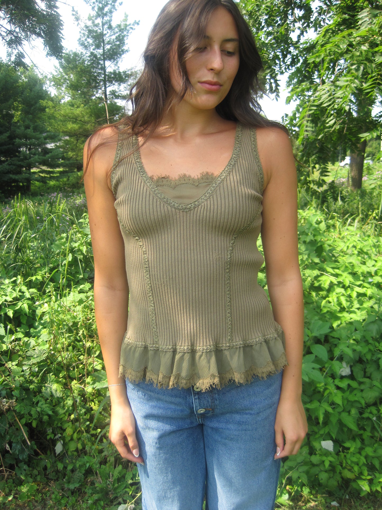 Army Green Lace Cami