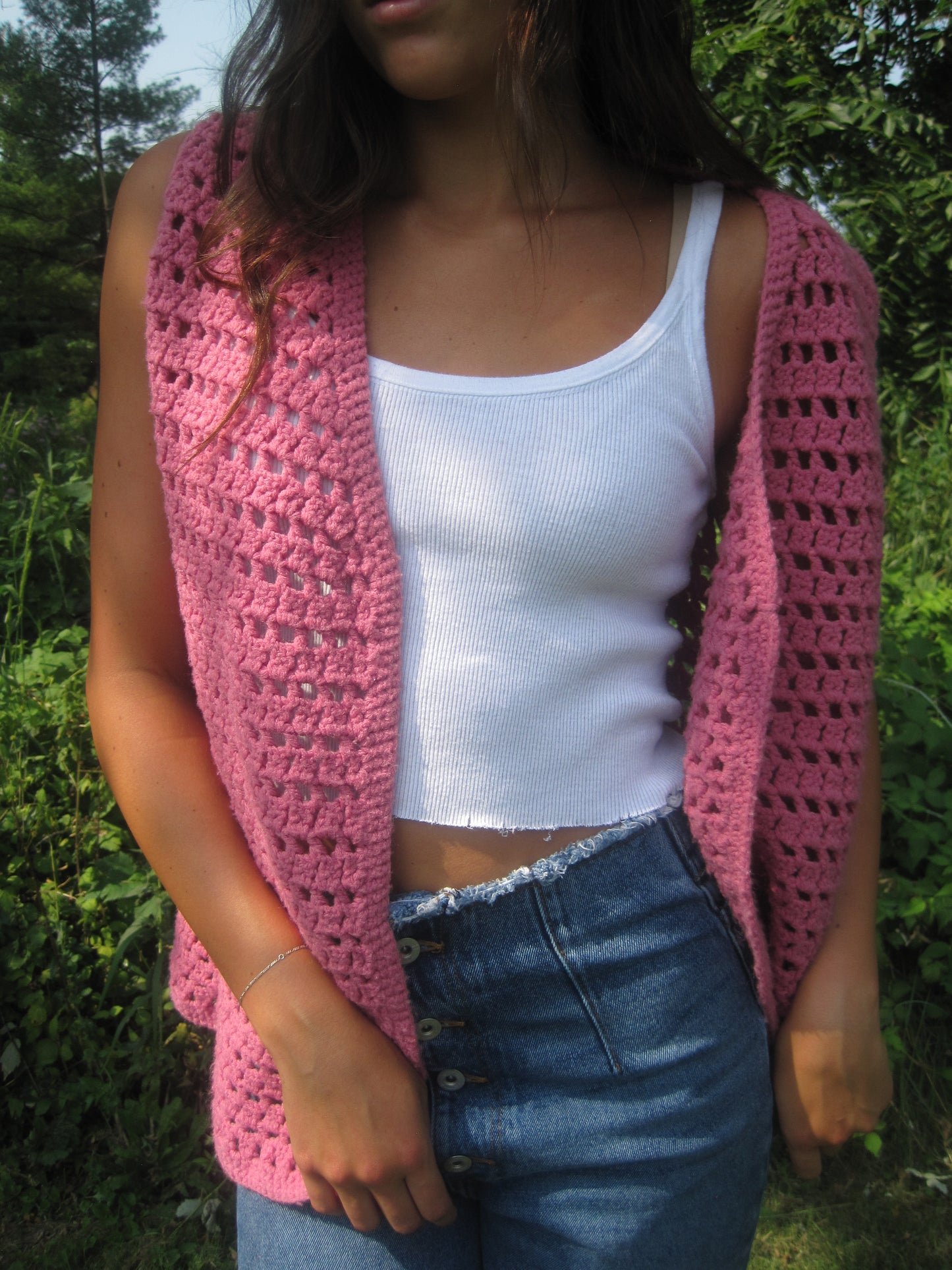 Pink Crochet Vest