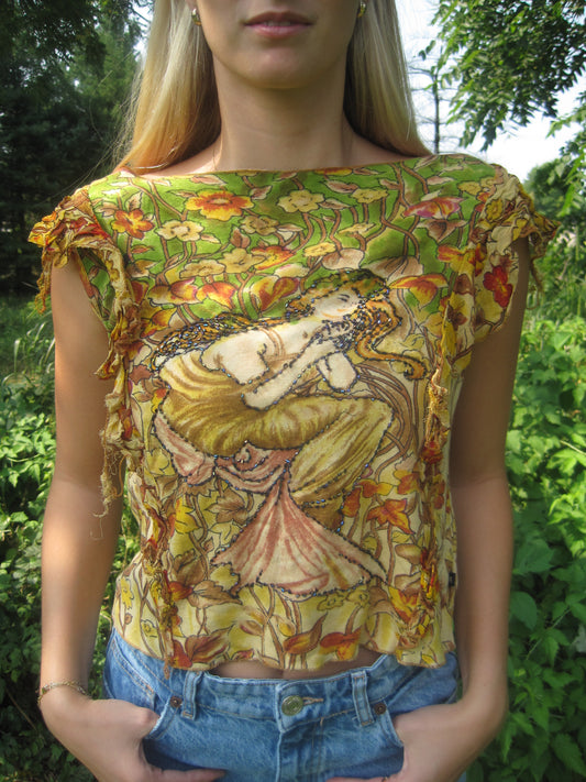 Vintage Beaded Mermaid Top