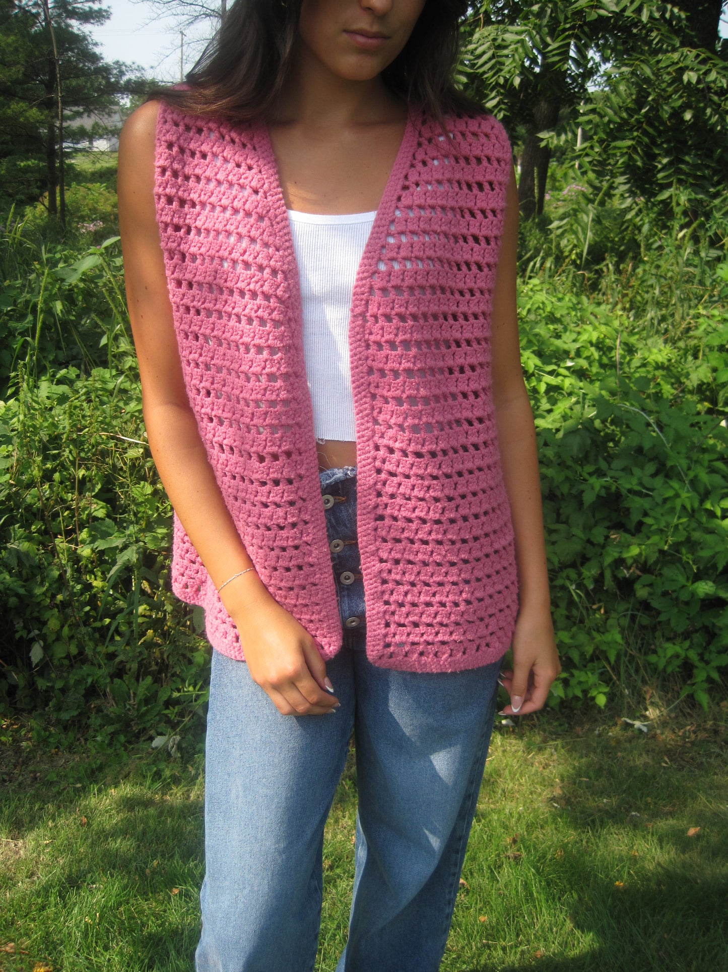 Pink Crochet Vest