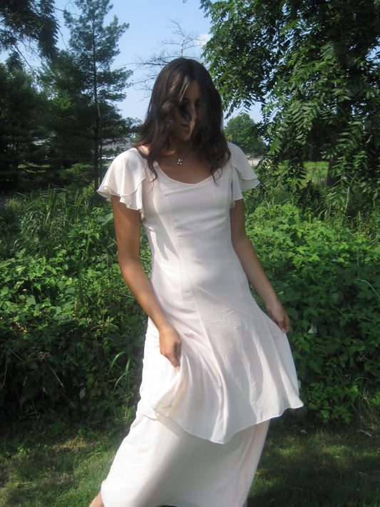 Vintage Chiffon Baby Pink Dress