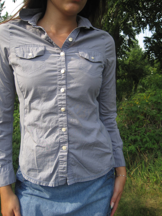 Lavender Star Girl Button Up