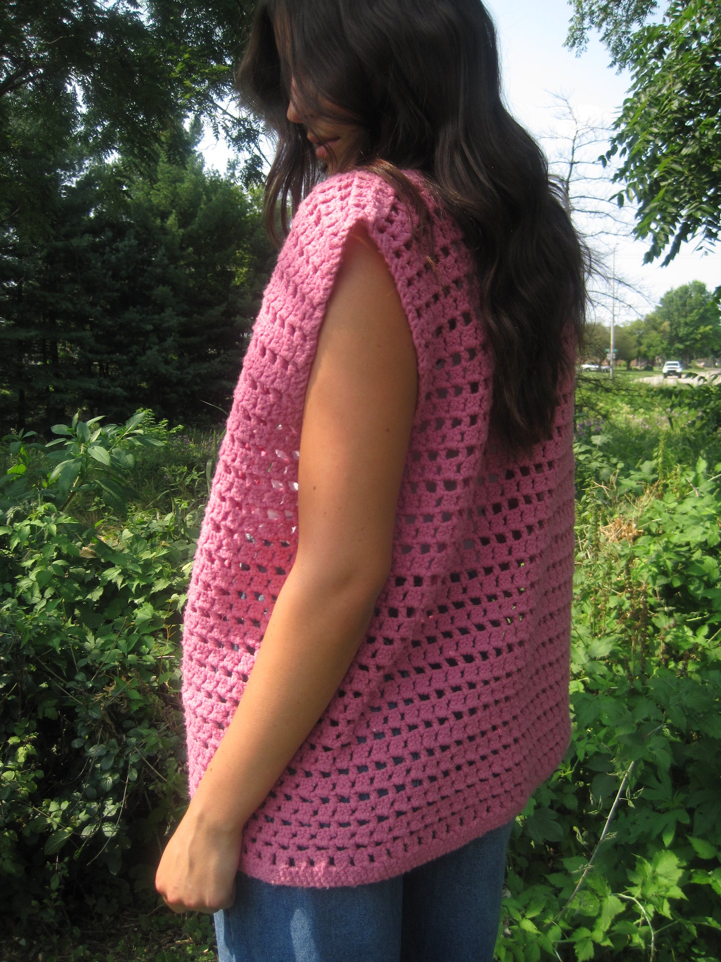 Pink Crochet Vest