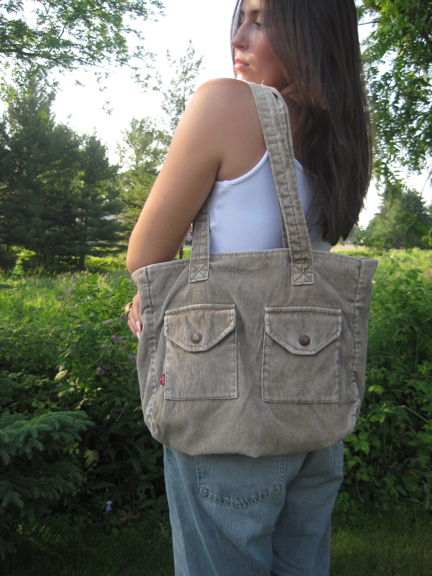 Levi's Corduroy Tan Tote Bag
