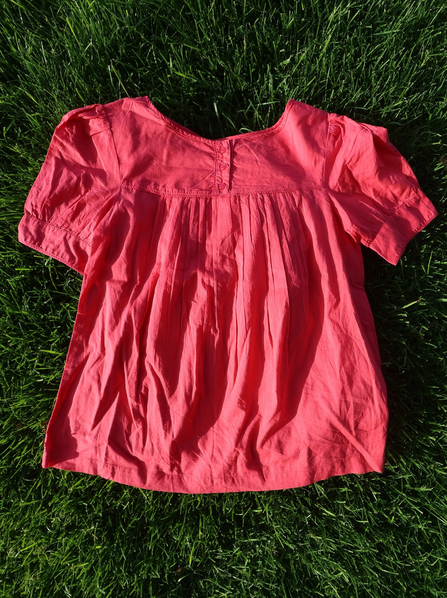 Pink Puff Sleeve Blouse
