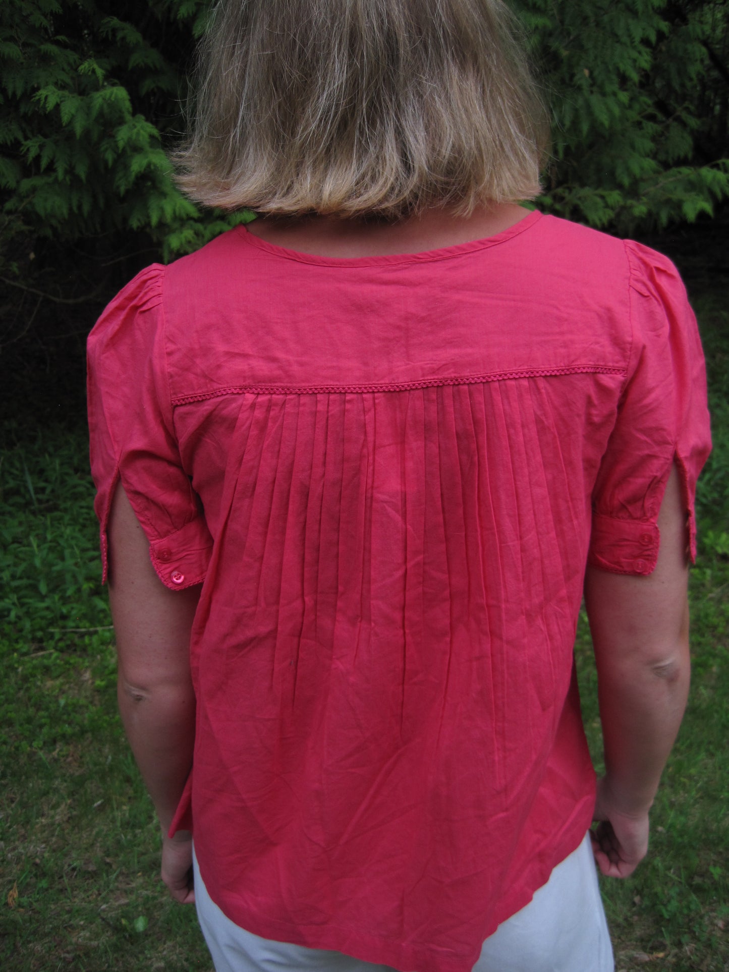 Pink Puff Sleeve Blouse