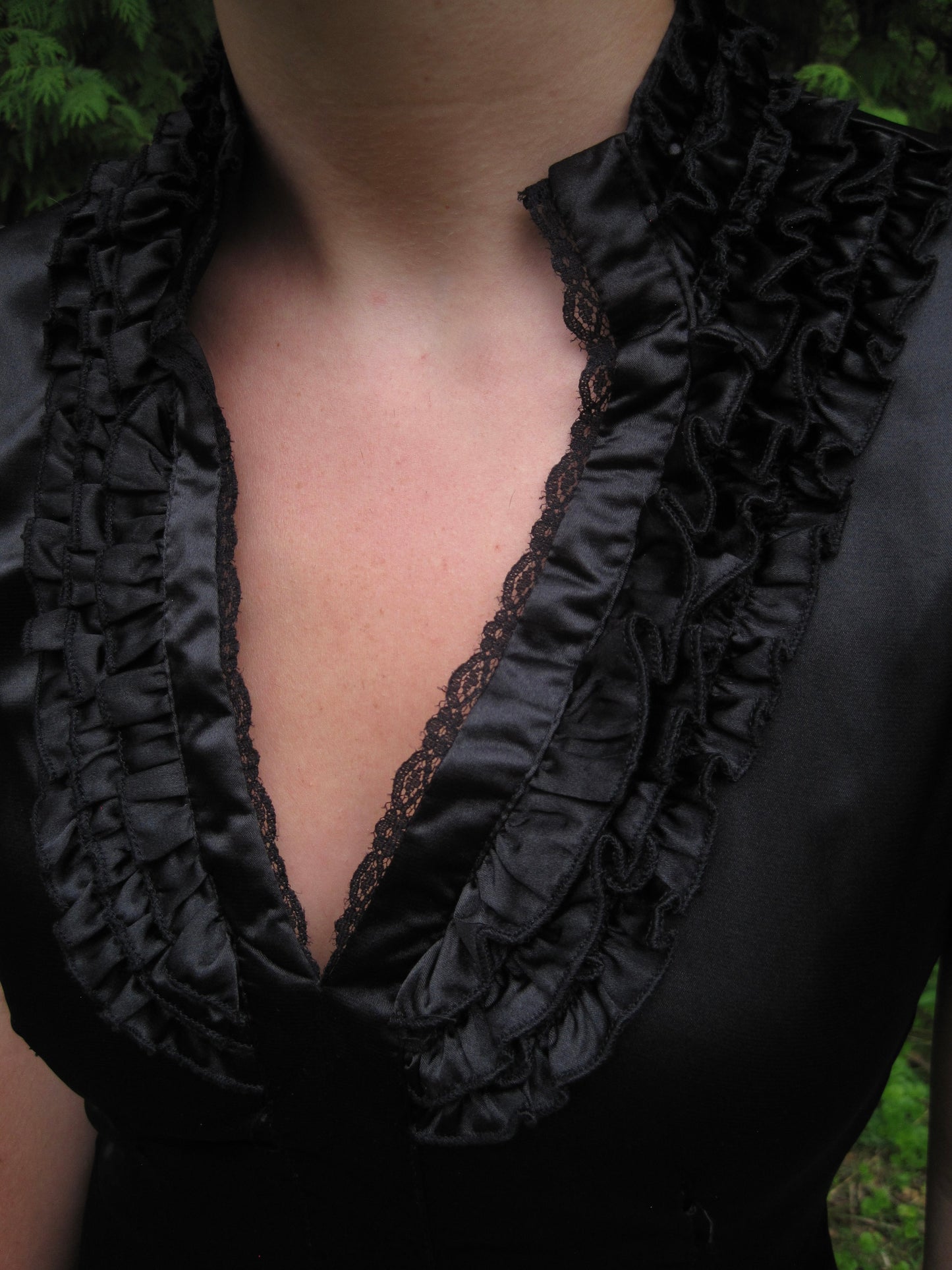 New York Summer Vintage Black Blouse