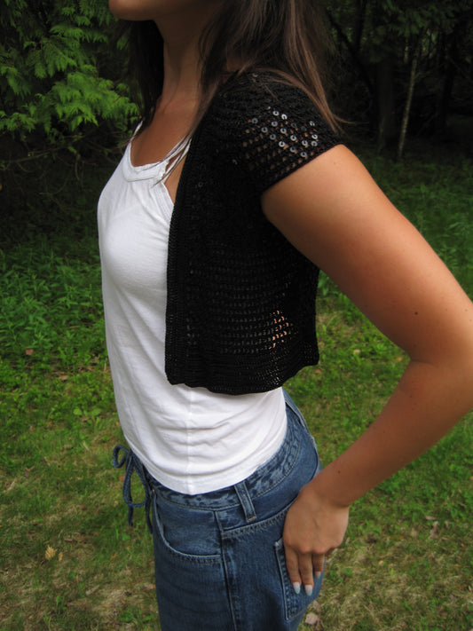 Black Sequins Mini Sweater